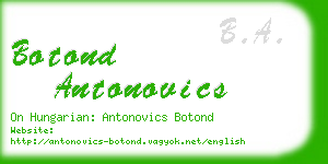 botond antonovics business card